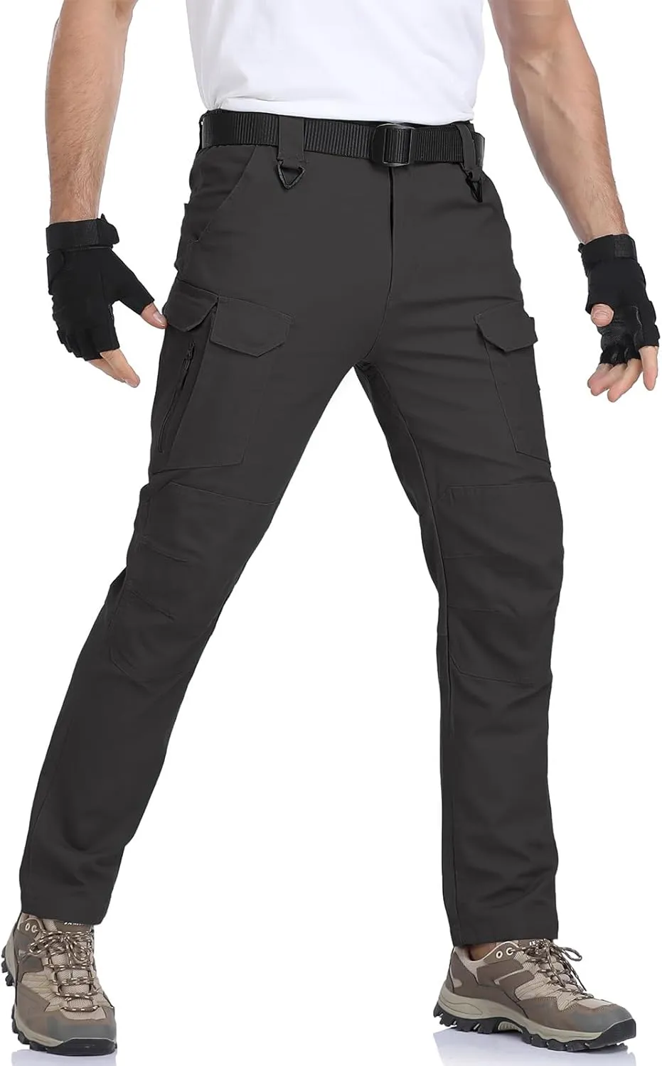 NAVEKULL Men's Flex Tactical Pants Cotton Stretch Work Cargo Pants Lightweight EDC Outdoor Hiking Trousers