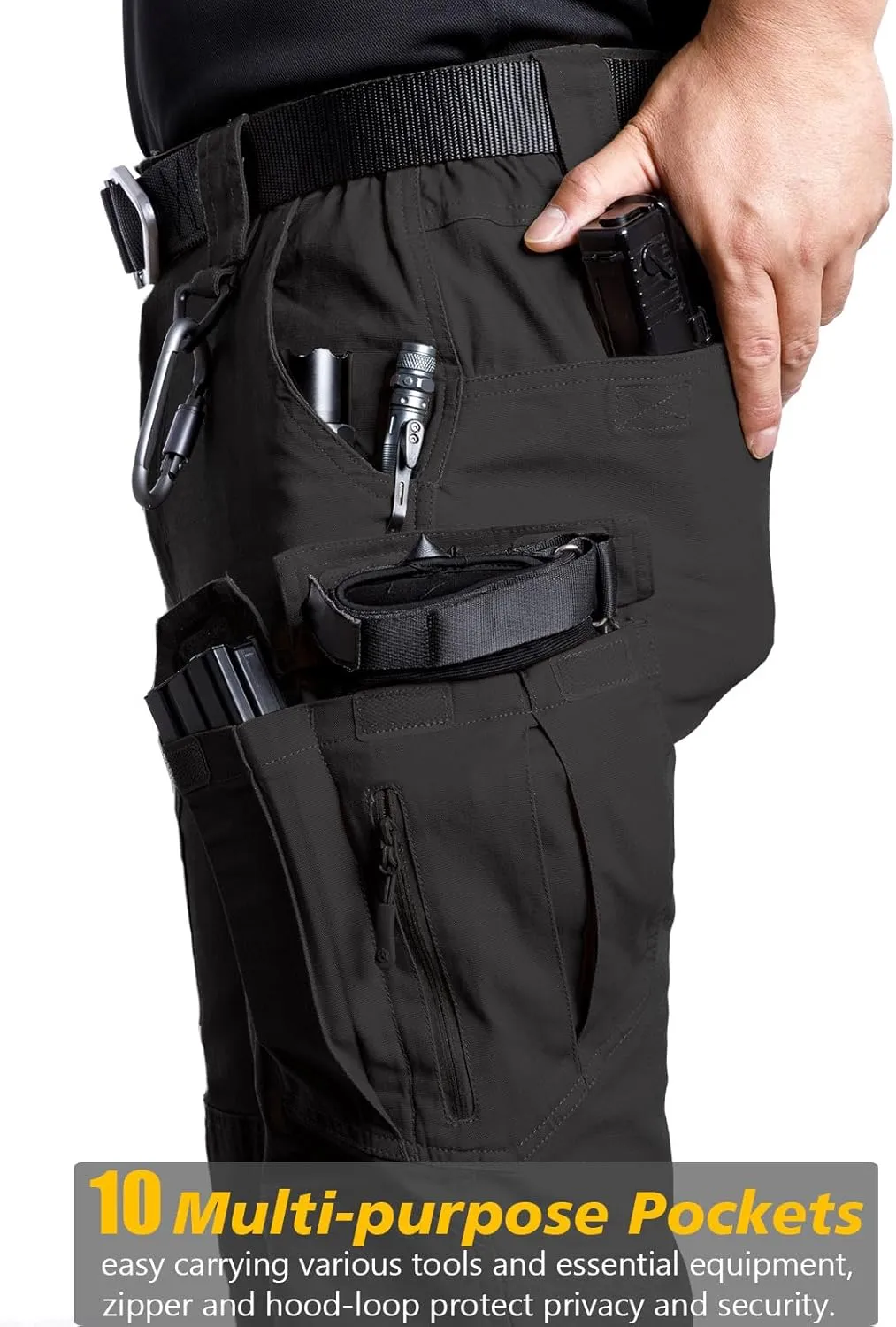 NAVEKULL Men's Flex Tactical Pants Cotton Stretch Work Cargo Pants Lightweight EDC Outdoor Hiking Trousers
