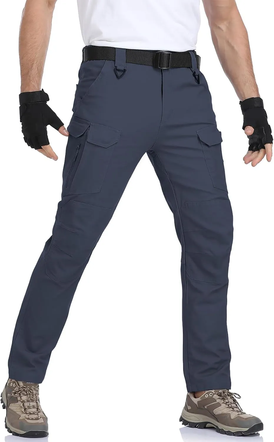 NAVEKULL Men's Flex Tactical Pants Cotton Stretch Work Cargo Pants Lightweight EDC Outdoor Hiking Trousers
