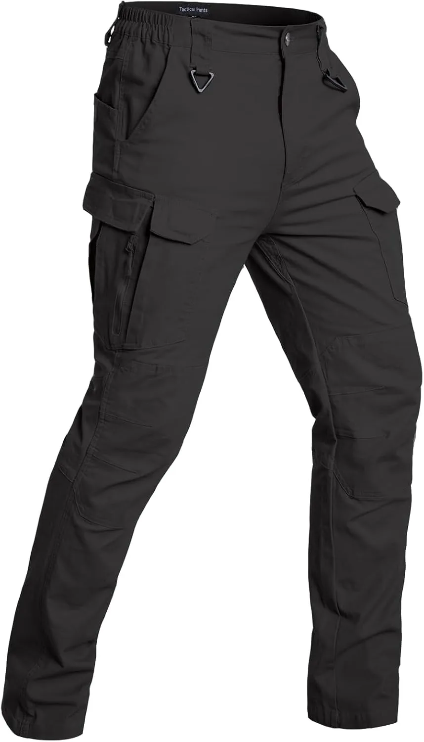 NAVEKULL Men's Flex Tactical Pants Cotton Stretch Work Cargo Pants Lightweight EDC Outdoor Hiking Trousers