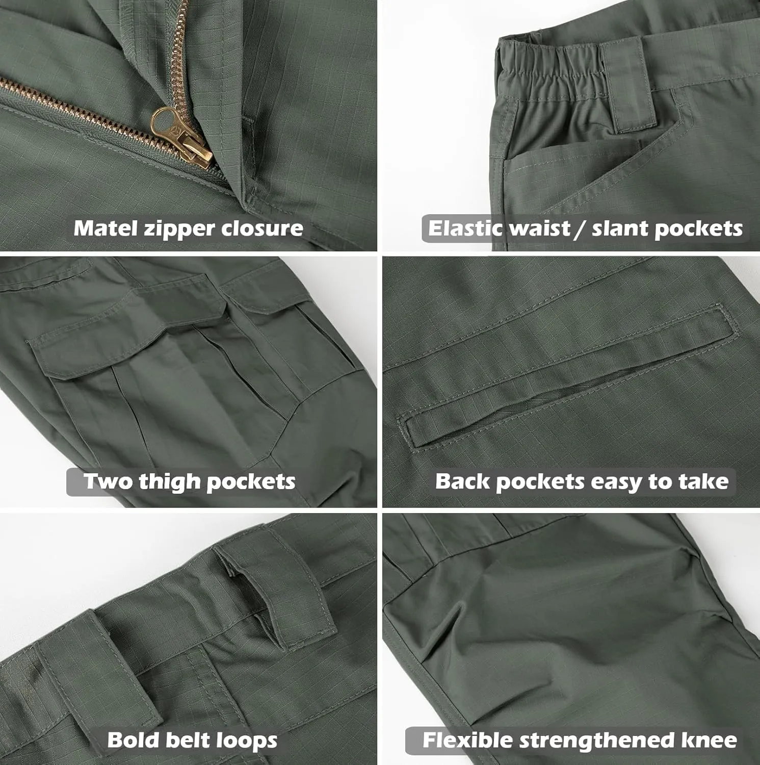 NAVEKULL Men's Outdoor Tactical Pants Rip Stop Lightweight Waterproof Military Combat Cargo Work Hiking Pants