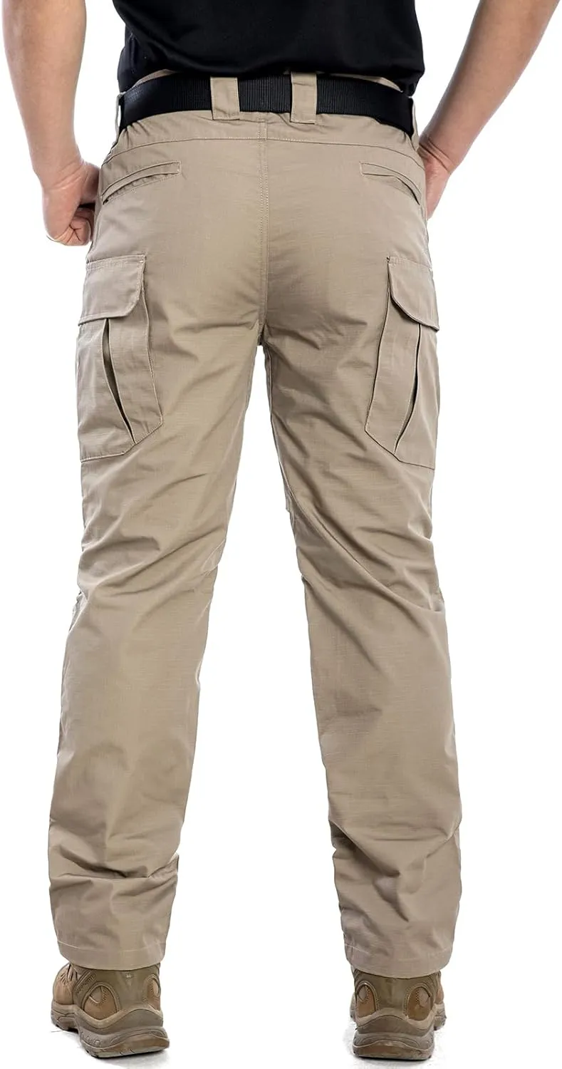NAVEKULL Men's Outdoor Tactical Pants Rip Stop Lightweight Waterproof Military Combat Cargo Work Hiking Pants