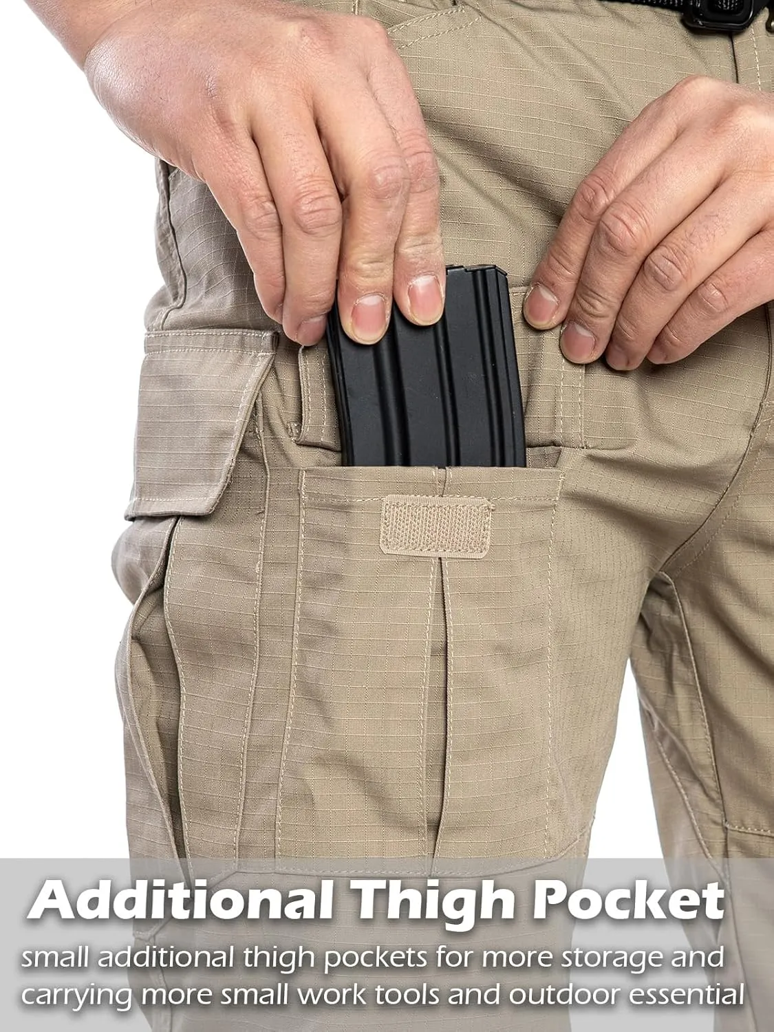NAVEKULL Men's Outdoor Tactical Pants Rip Stop Lightweight Waterproof Military Combat Cargo Work Hiking Pants