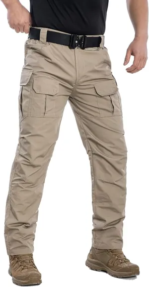 NAVEKULL Men's Outdoor Tactical Pants Rip Stop Lightweight Waterproof Military Combat Cargo Work Hiking Pants