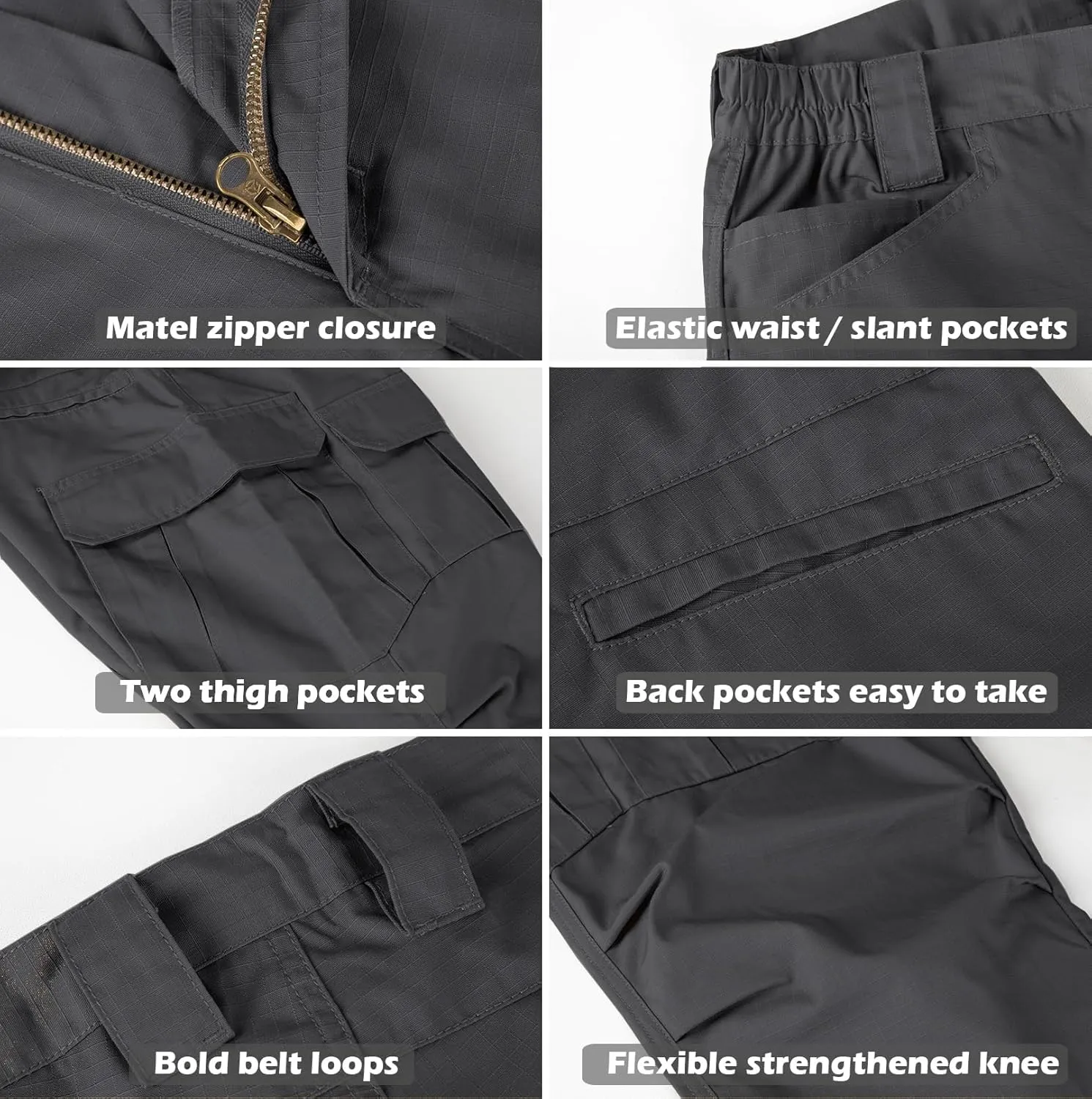 NAVEKULL Men's Outdoor Tactical Pants Rip Stop Lightweight Waterproof Military Combat Cargo Work Hiking Pants