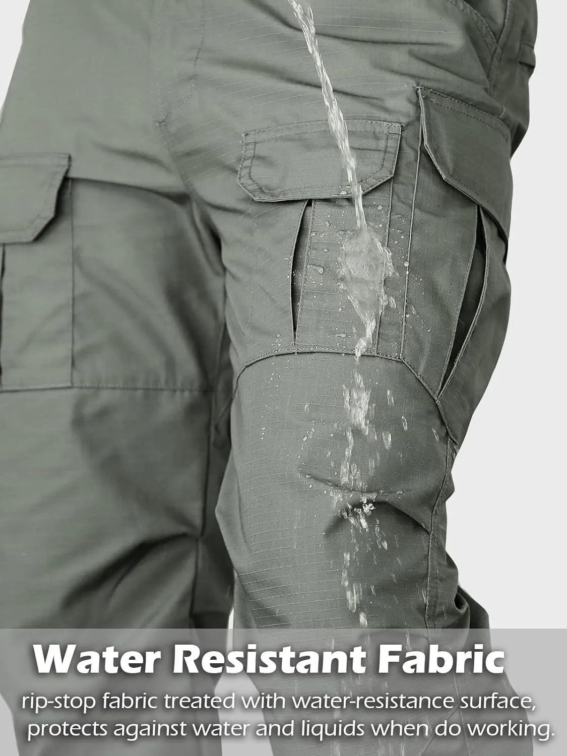 NAVEKULL Men's Outdoor Tactical Pants Rip Stop Lightweight Waterproof Military Combat Cargo Work Hiking Pants