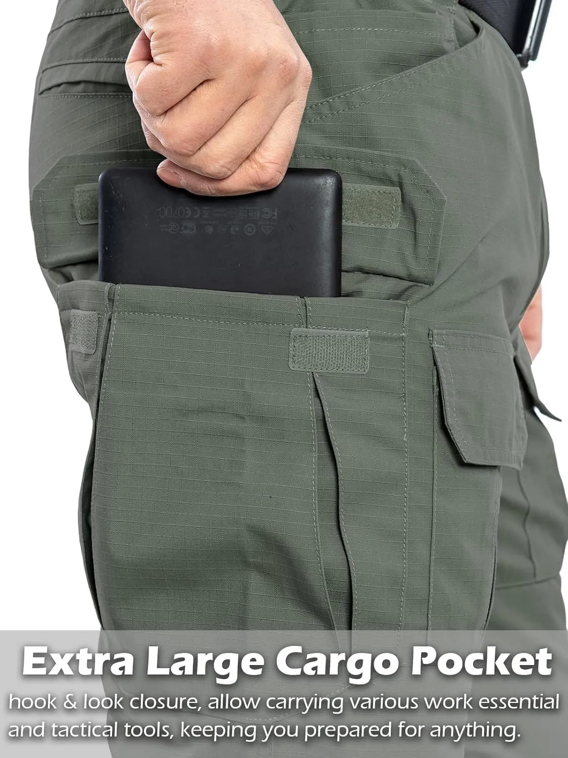 NAVEKULL Men's Outdoor Tactical Pants Rip Stop Lightweight Waterproof Military Combat Cargo Work Hiking Pants