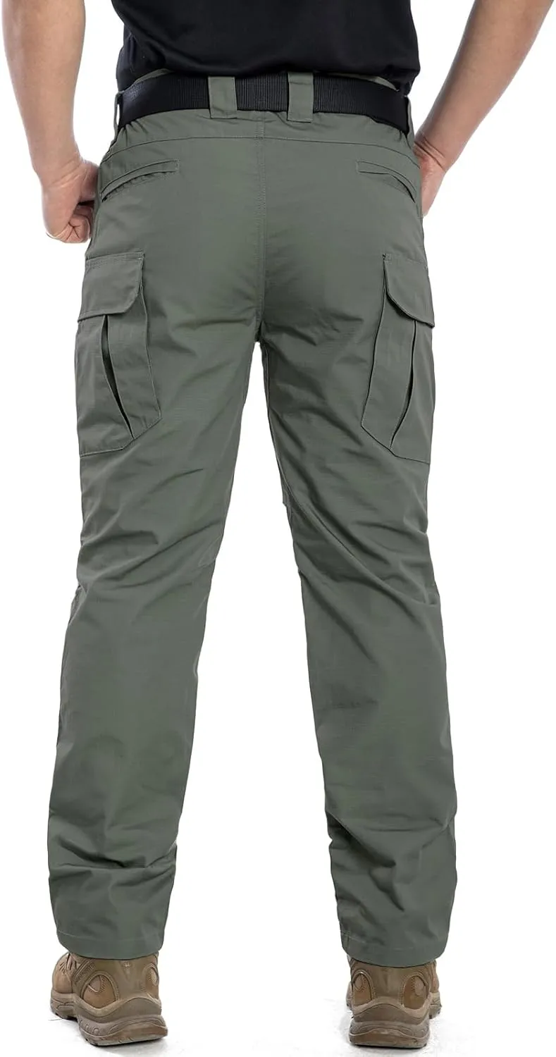 NAVEKULL Men's Outdoor Tactical Pants Rip Stop Lightweight Waterproof Military Combat Cargo Work Hiking Pants