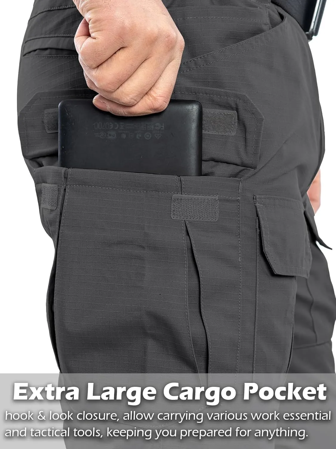 NAVEKULL Men's Outdoor Tactical Pants Rip Stop Lightweight Waterproof Military Combat Cargo Work Hiking Pants