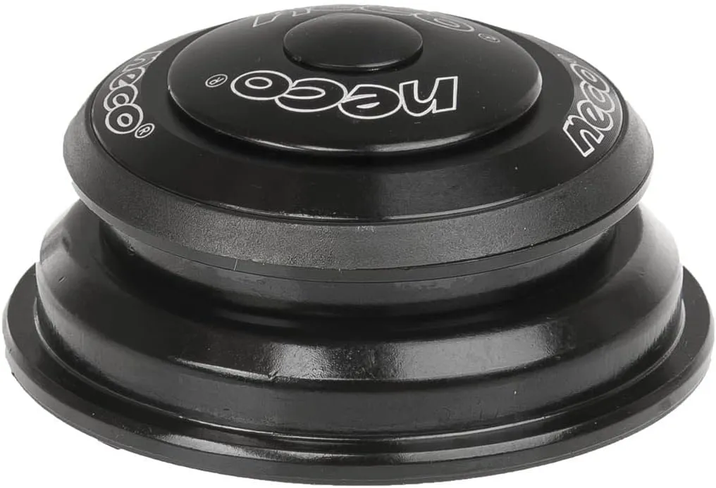 Neco Semi-Integrated Half Cartridge Threadless/Tapered 1.1/8-1.5 Aluminum/Steel Head Set , Black