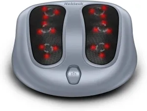 Nekteck Foot Massager with Heat, Shiatsu Heated Electric Kneading Foot Massager Machine for Plantar Fasciitis, Built-in Infrared Heat Function and Power Cord(Gray)