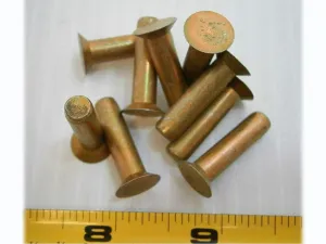 New Ampex 1/4 1" inchL 100 Degree Flat Head Solid Rivet Steel Yellow zinc Pack of 25 #PL0533-A Warranity by Pr-Merchant