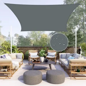 Neween Waterproof Sun Shade Sail Rectangle UV Block Canopy for Outdoor Patio and Garden, Yard Activities (6'x10', Gray)