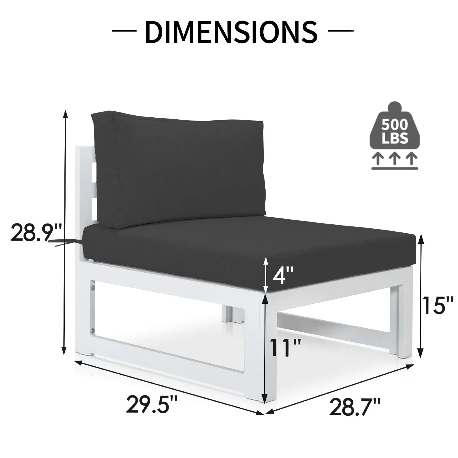 NICESOUL Patio Aluminum Chairs White