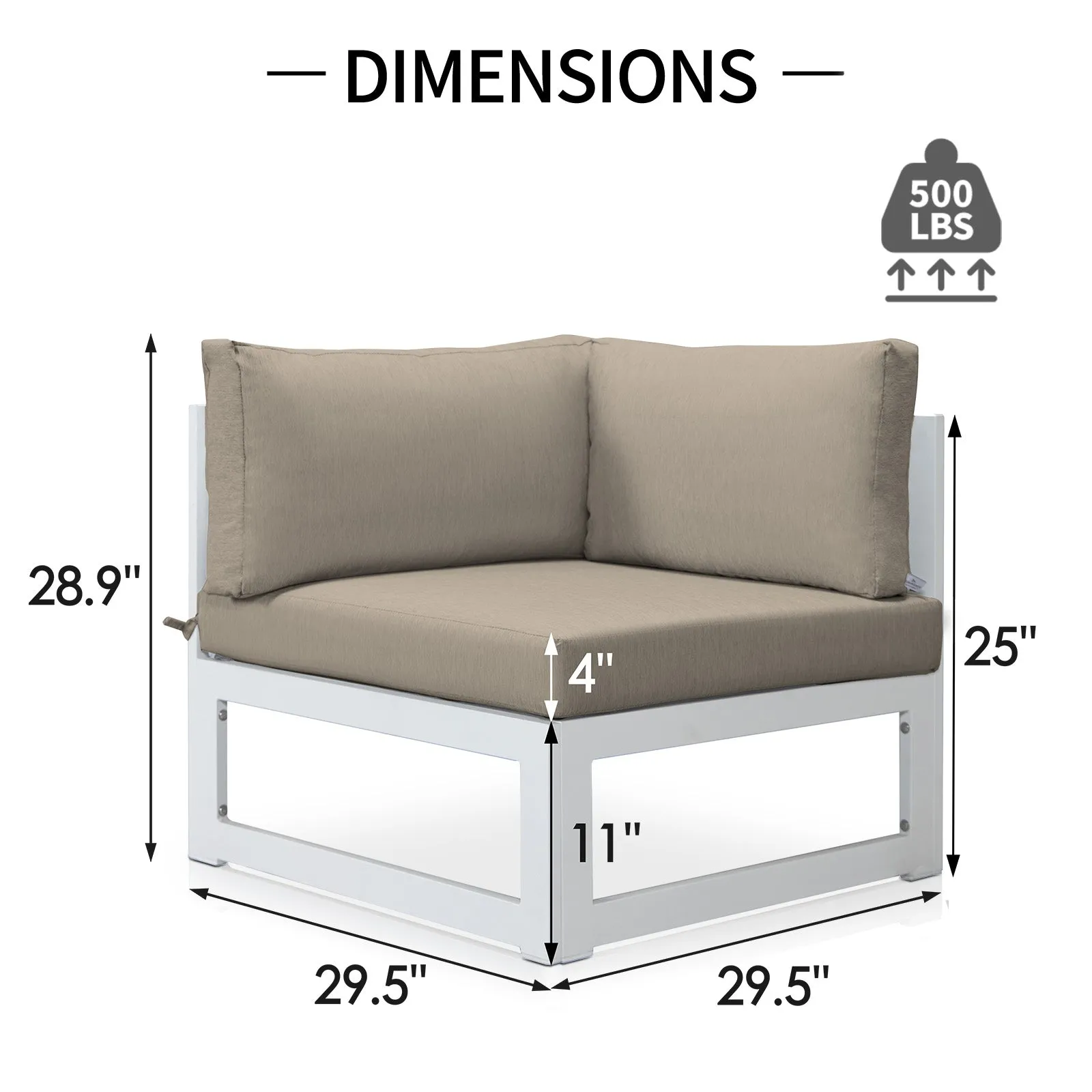NICESOUL Patio Aluminum Chairs White