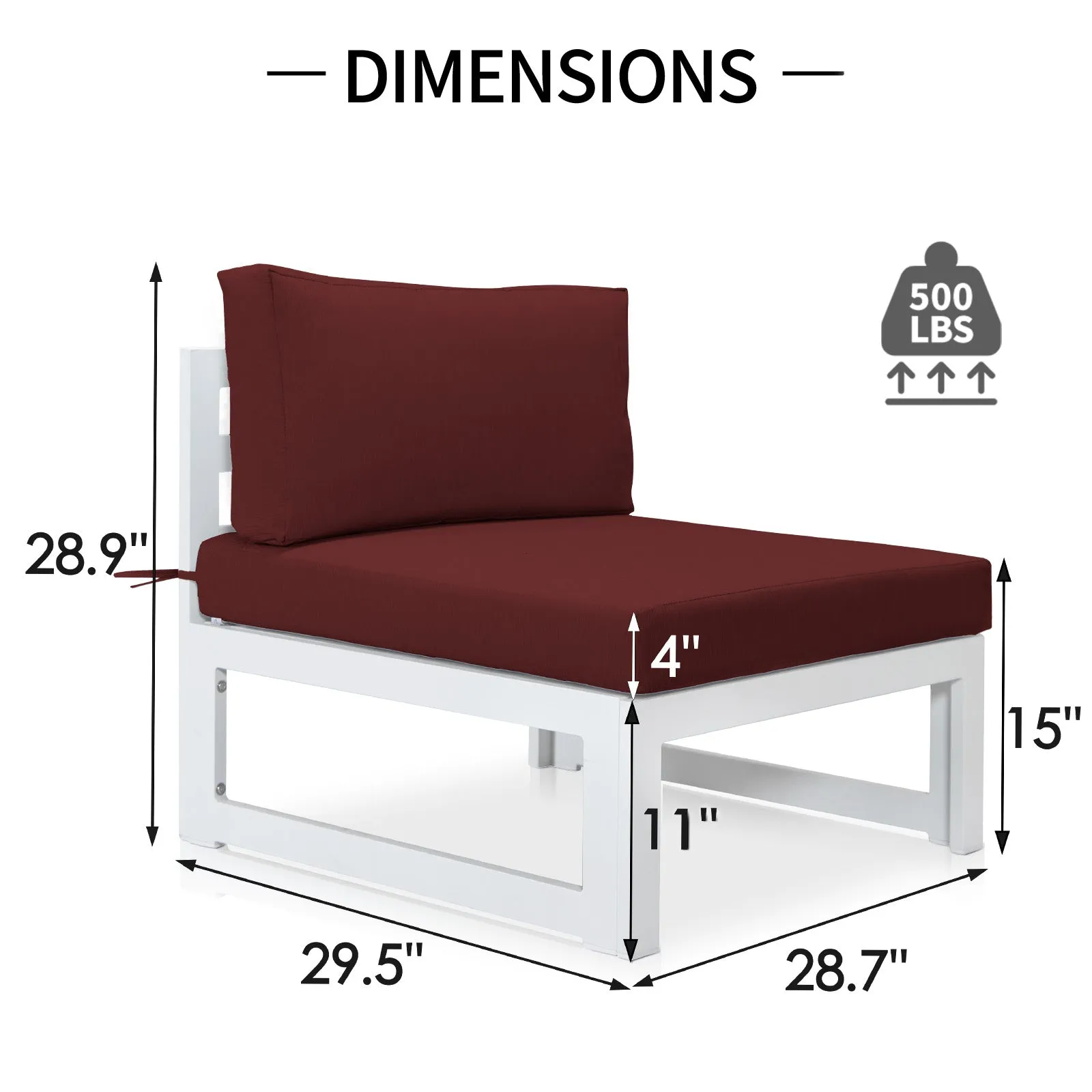 NICESOUL Patio Aluminum Chairs White