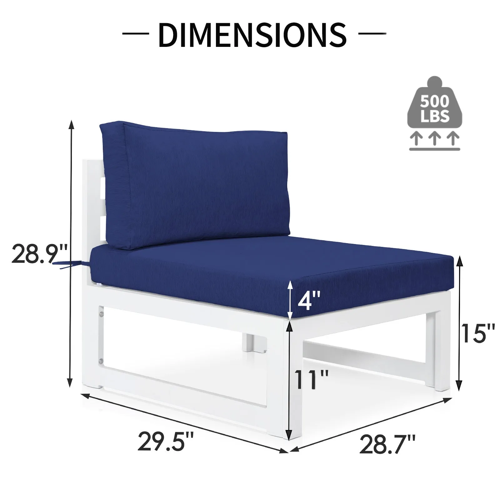 NICESOUL Patio Aluminum Chairs White