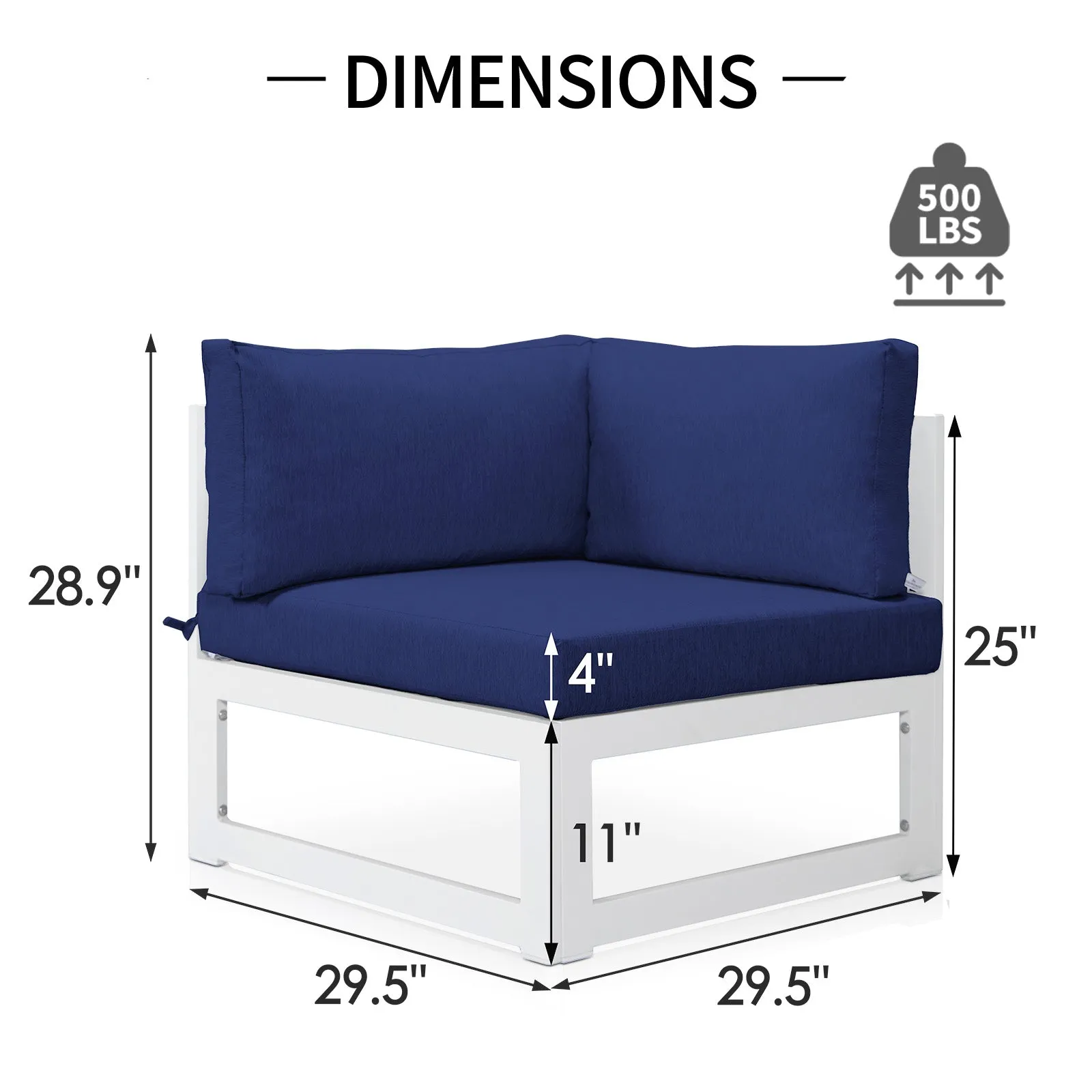 NICESOUL Patio Aluminum Chairs White