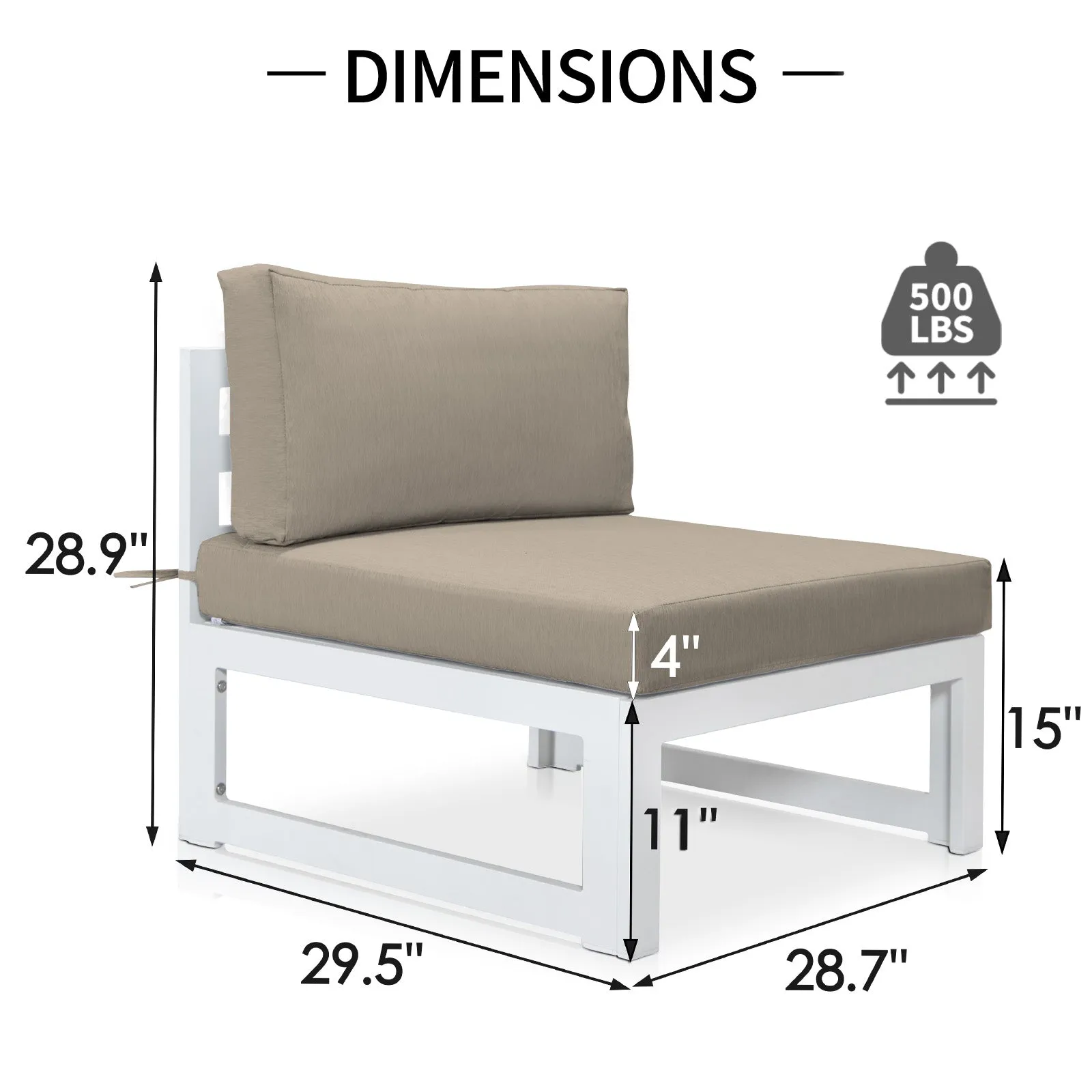 NICESOUL Patio Aluminum Chairs White