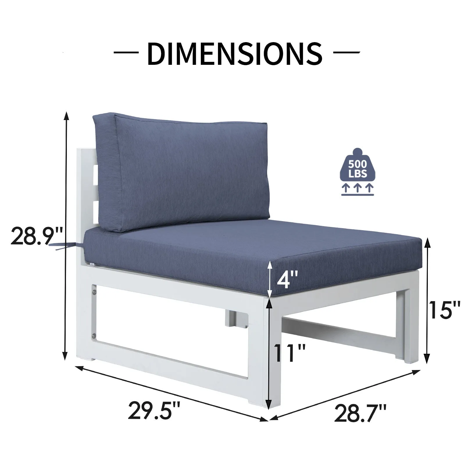 NICESOUL Patio Aluminum Chairs White