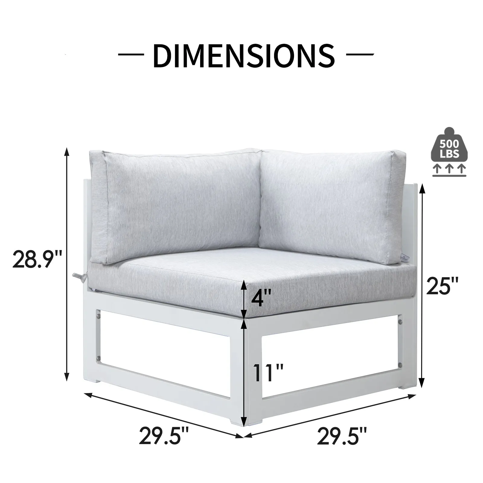 NICESOUL Patio Aluminum Chairs White