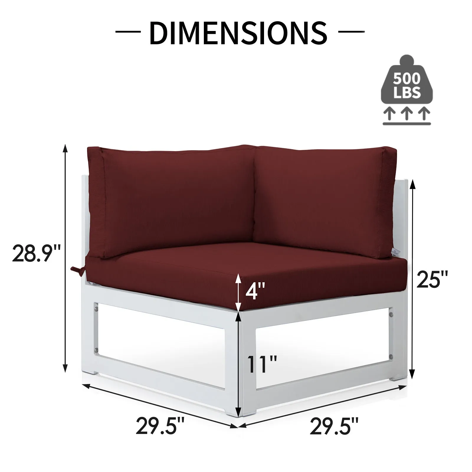 NICESOUL Patio Aluminum Chairs White