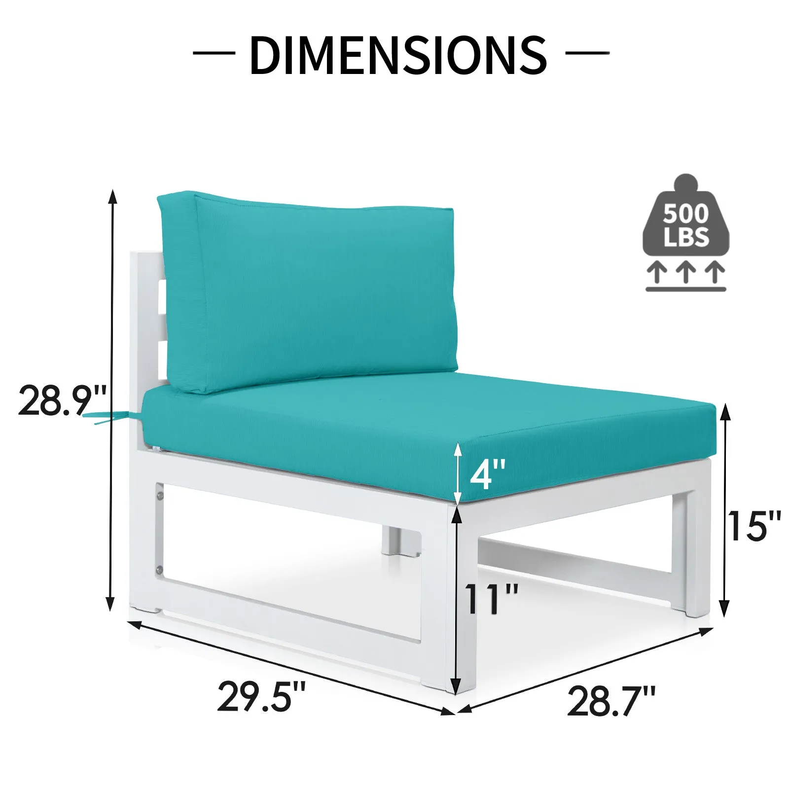 NICESOUL Patio Aluminum Chairs White