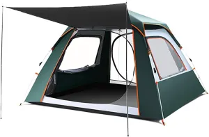 NIEH Instant Pop Up Family Camping Tent for 4-5 Persons, Dome Tent Portable Windproof Rainproof and Sunscreen with Porch for Camping Hiking Fishing
