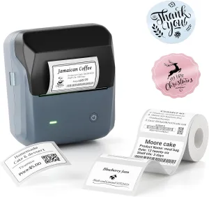 NIIMBOT B31 Label Maker, Portable Label Printer for Small Business, Support 0.78"-3" Label Width, for Barcode, Address, Logo, Tag Labeling, Thermal Sticker Maker Compatible with Smartphones & PC,Blue