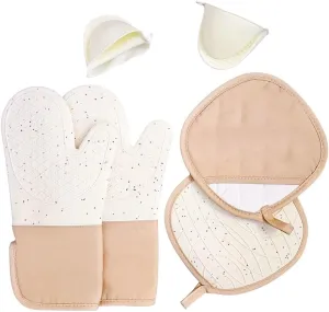 Non-Slip Heat Resistant Silicone Oven Gloves Set