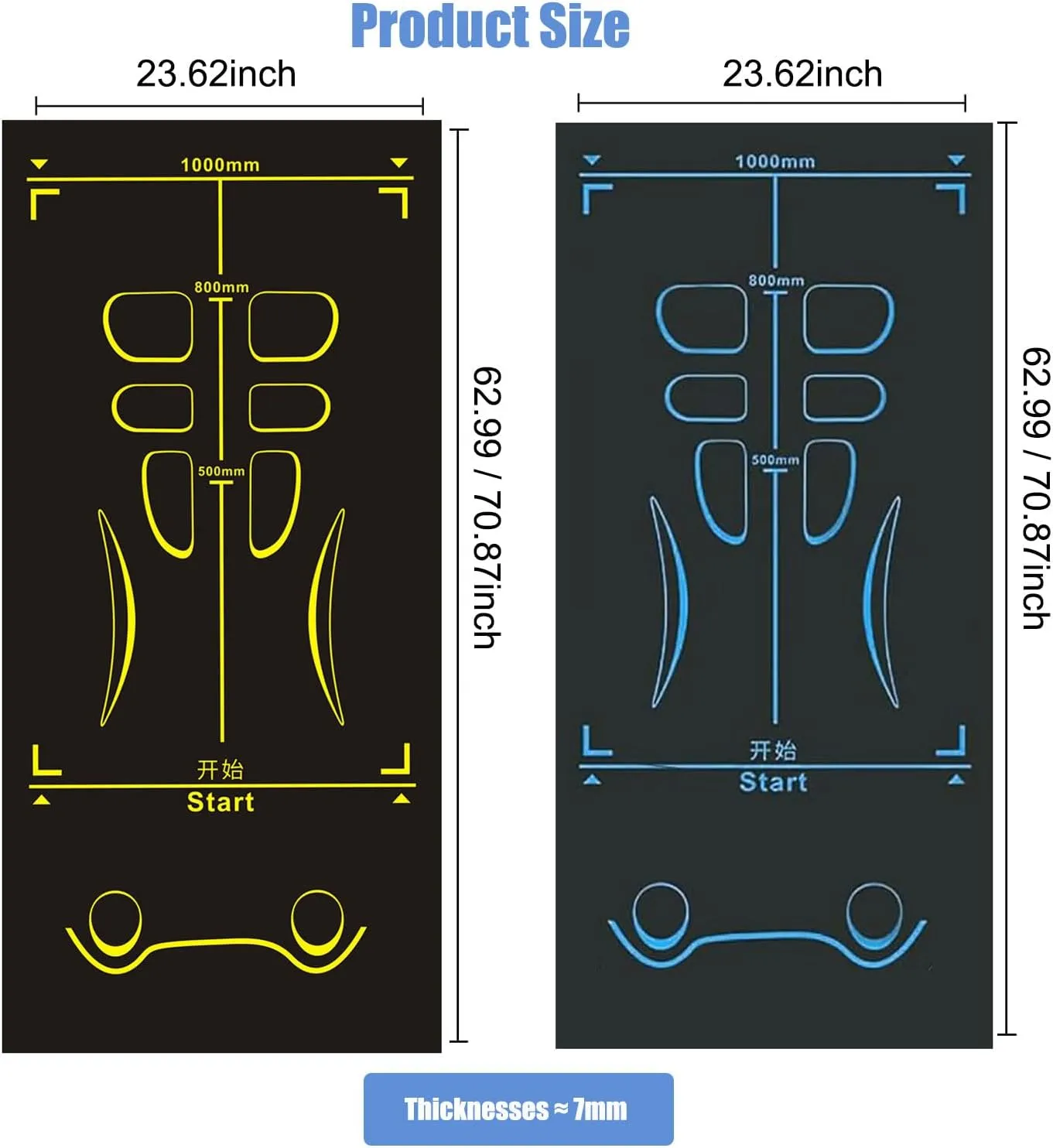 Non-Slip Workout Mat for Ab Roller Wheel, Exercise Mat with Storage Bag, 7mm Extra Thick Exercise Equipment Yoga Floor Mats Home & Gym Sound Insulation Protection Pads