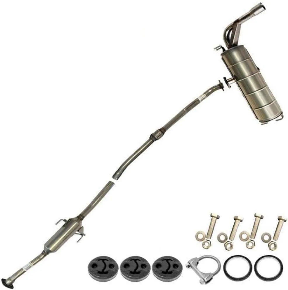 Northeastern Exhaust | Stainless Steel Resonator, Muffler Exhaust System Kit Compatible for Toyota RAV4 2001-2003 2.0L | Free Gaskets, Clamp, Hangers and Bolts & Nuts Included