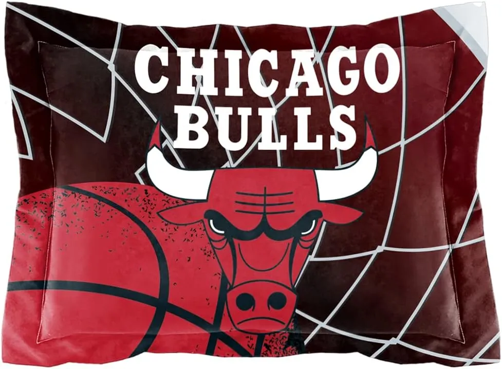 NORTHWEST NBA Chicago Bulls Officially Licensed Comforter Set – Premium Basketball Bedding with Team Logo – Includes Shams – Fan Bedroom Décor, Twin/Twin XL