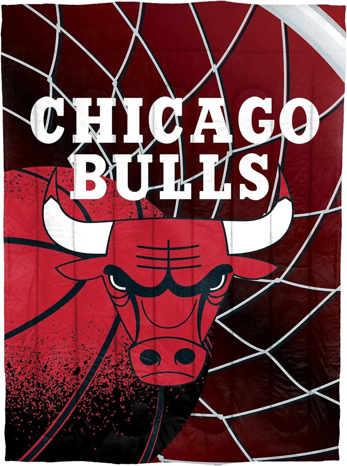 NORTHWEST NBA Chicago Bulls Officially Licensed Comforter Set – Premium Basketball Bedding with Team Logo – Includes Shams – Fan Bedroom Décor, Twin/Twin XL