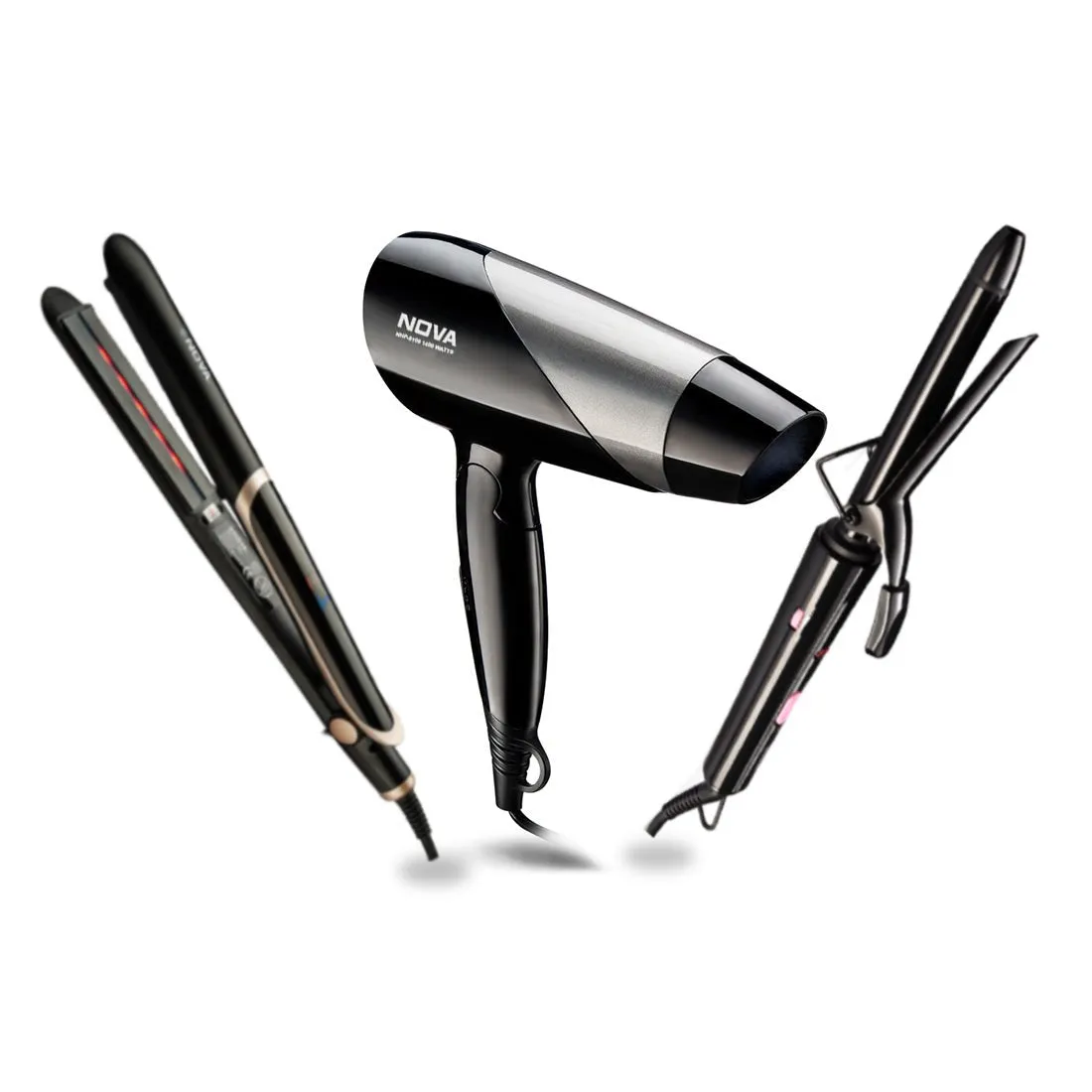 Nova Premium Styling Kit combo ( Miss Freshers Pack ) Personal Care Appliance Combo (Hair Styler, Hair Straightener, Hair Dryer)