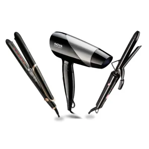 Nova Premium Styling Kit combo ( Miss Freshers Pack ) Personal Care Appliance Combo (Hair Styler, Hair Straightener, Hair Dryer)