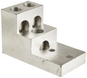 NSI 600T-3 Dual Rated Mechanical Stacked Lug, 600 MCM-2 Wire Range, 13/32" Mouting Hole, 2.469" Width, 2.875" Height, 4.906" Length