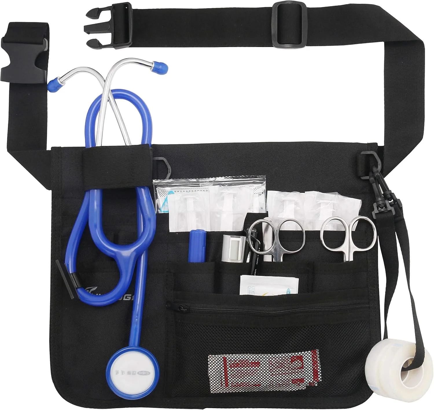 Nurse Storage Bag Multifunctional Nurse Storage Bag, Medical Kit Practical Waist Bag Nurse Pocket Storage Bag (Black)
