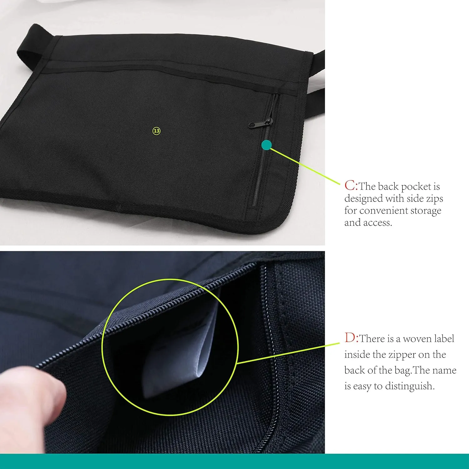 Nurse Storage Bag Multifunctional Nurse Storage Bag, Medical Kit Practical Waist Bag Nurse Pocket Storage Bag (Black)