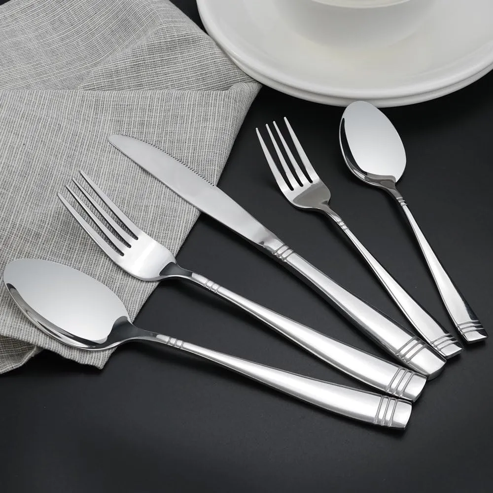 Obstnny 80-Piece Flatware Set Stainless Steel, Service for 16