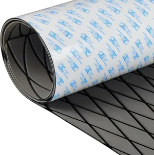 OCEANBROAD Self-Adhesive 96''x34.5''/44.5 Diamond Pattern Boat Flooring EVA Foam Marine Boat Decking Sheet Non-Slip Mat for Jon Motor Boats Yacht Helm Pad RV Floor