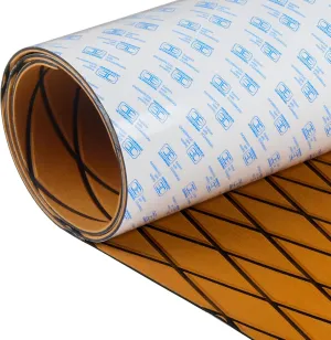 OCEANBROAD Self-Adhesive 96''x34.5''/44.5 Diamond Pattern Boat Flooring EVA Foam Marine Boat Decking Sheet Non-Slip Mat for Jon Motor Boats Yacht Helm Pad RV Floor