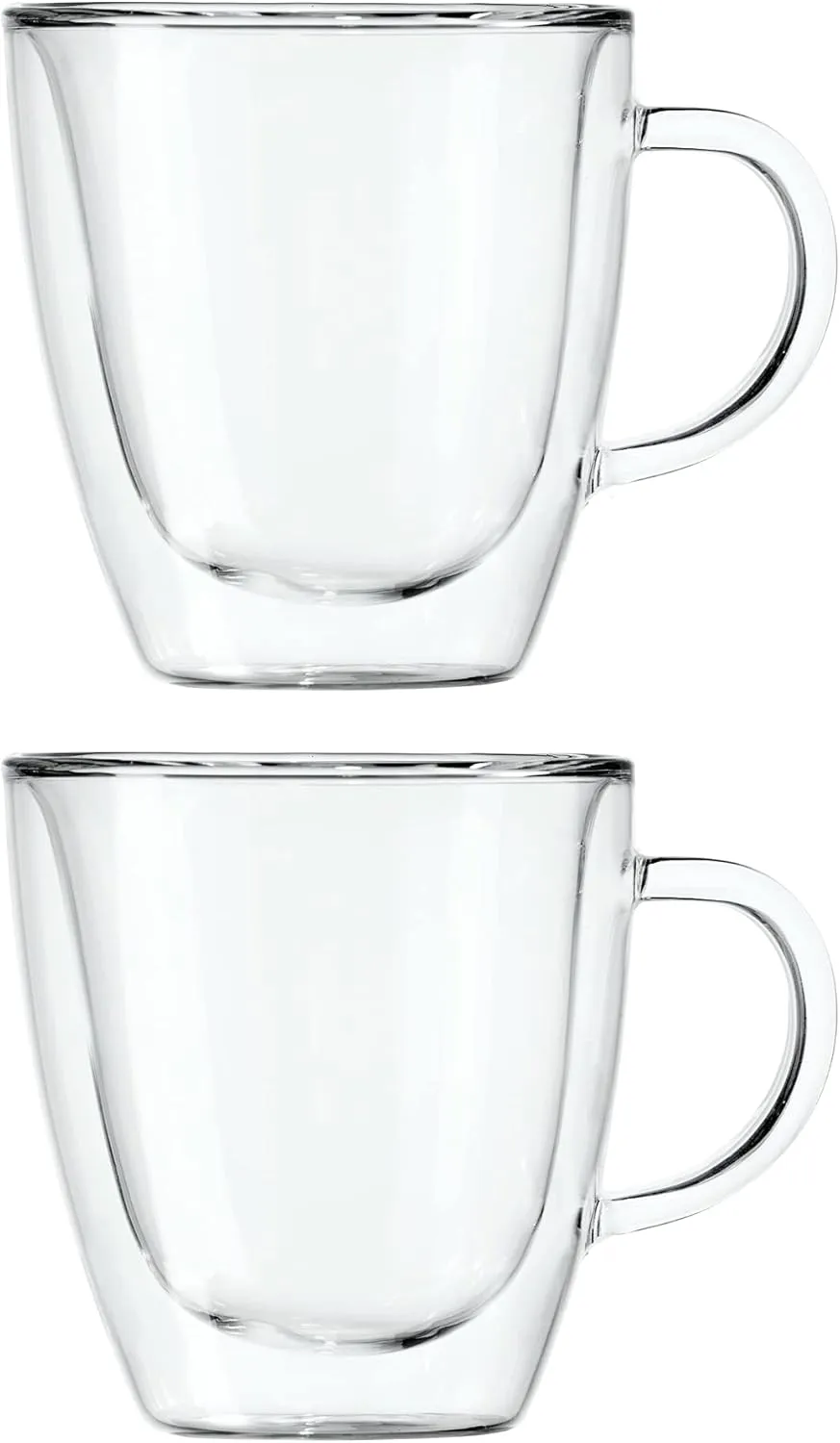 Oggi Set of 2 Double Wall Glass Coffee Cups - 16oz, Ultra Clear Borosilicate Glass Insulated Coffee Cup Set, Tea Cup Set, Cappuccino Cup Set, Latte Cup Set