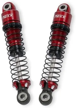 Oil Shocks (4pcs) for 1/18 RC Crawler Ascent18 - Remote Control Car, RC Crawler Redcat 1/18 4WD Nexx Racing Upgrade Parts (HELIDIRECT) (Red - 53mm)