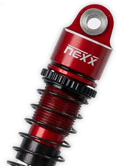 Oil Shocks (4pcs) for 1/18 RC Crawler Ascent18 - Remote Control Car, RC Crawler Redcat 1/18 4WD Nexx Racing Upgrade Parts (HELIDIRECT) (Red - 53mm)