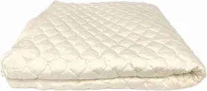 OrganicTextiles Organic Cotton Mattress Pad with 17” Fitted Bed Skirt Deep Pocket (King Size) GOTS Certified, Soft Silky Feel, Luxurious Quilted Design, Machine Washable, All Season, Skin Sensitive
