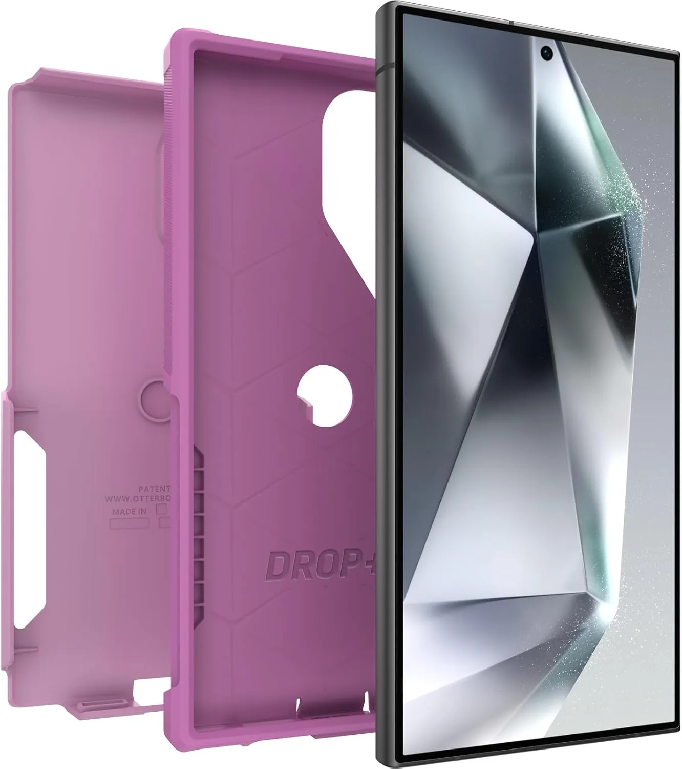 OtterBox Samsung Galaxy S24 Ultra Commuter Series Case - Run Wildflower (Pink), Slim & Tough, Pocket-Friendly, with Port Protection