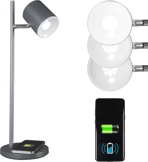 OttLite Good Housekeeping Modern LED Desk Lamp with Wireless Charger, Book Light, Reading Light, Adjustable, Dimmable, Designed to Reduce Eyestrain, Great Desk Lamps for Home Office