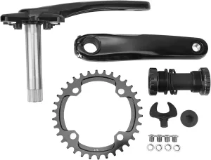 OUKENS Bike Crank Arm Set, Aluminium Alloy 34T Bicycle Crankset Hollow 170MM Integrated Bike Crank and Chainring Set for Cycling 9 to 12 Speed