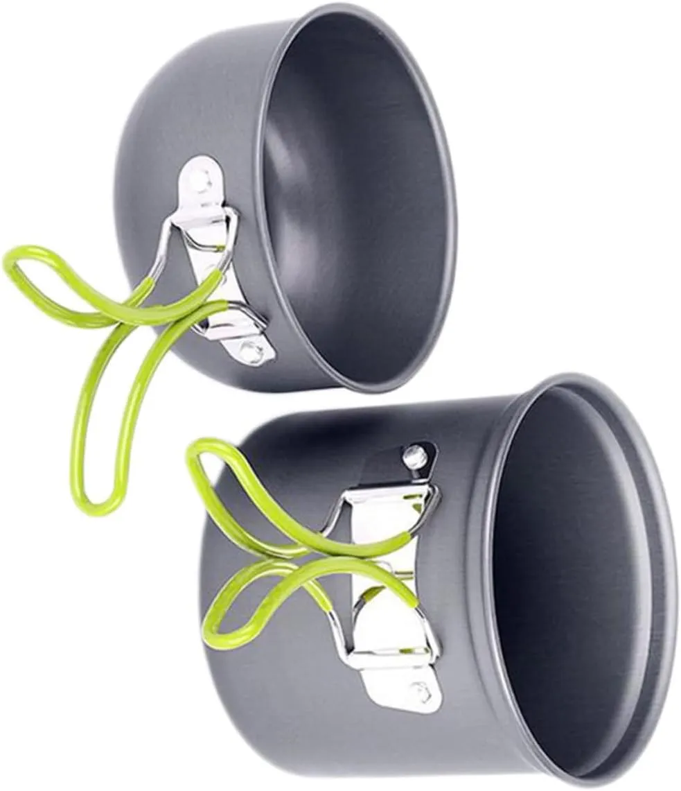 Outdoor Cooking Set Portable Folding Pot Cooking Pan Mess Kit Camping Cookware for Hiking